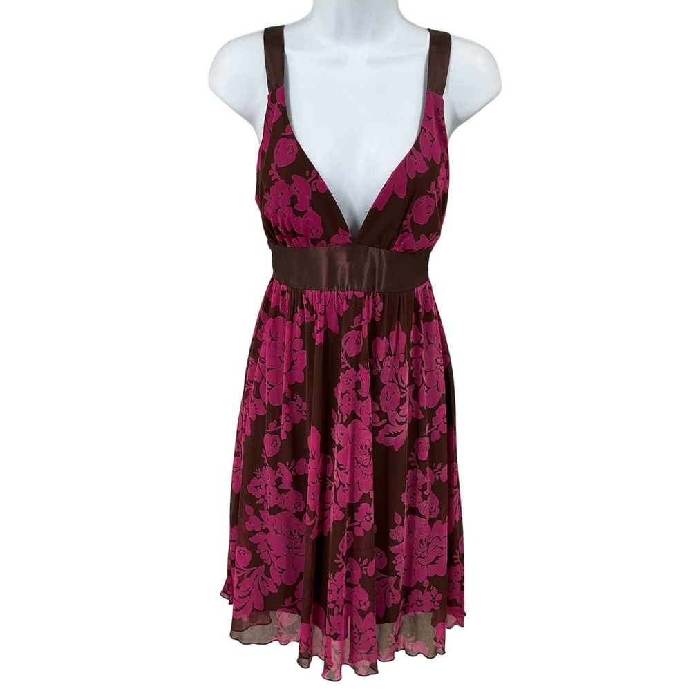 Windsor Dress Womens S Brown Pink Floral Y2K Boho Whimsigoth Fairycore Retro